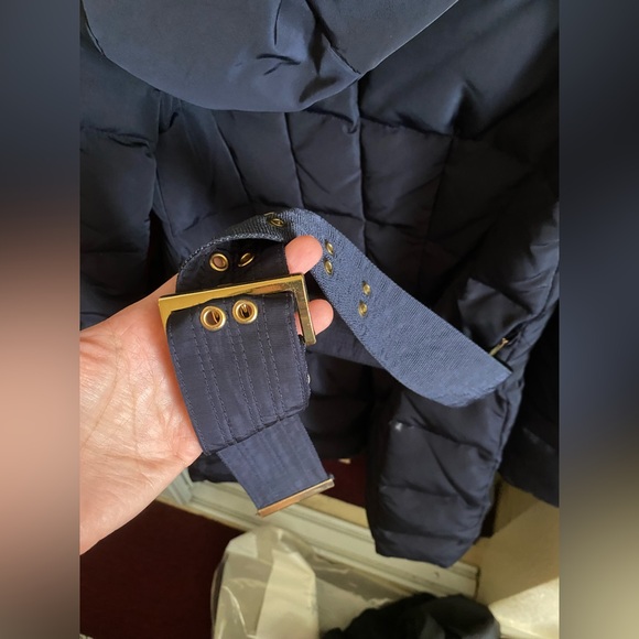 Zara Basic Navy Quilted Long Puffer Coat Jacket – Size Small - Picture 4 of 4